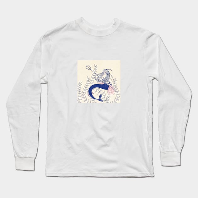 Mermaid Long Sleeve T-Shirt by ontungc